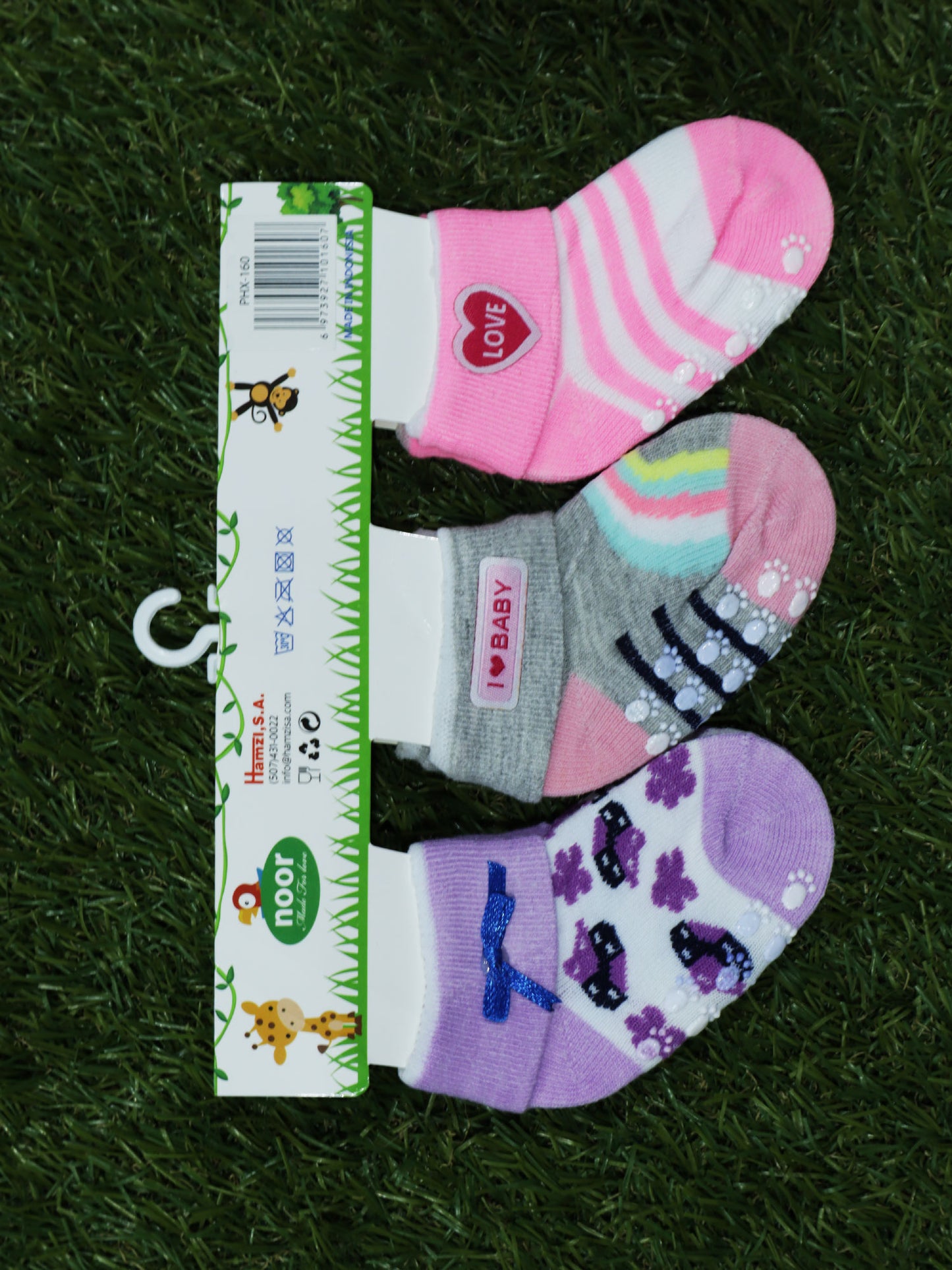 Set 3 pares de medias para bebés (anti resbalantes) -PHX160