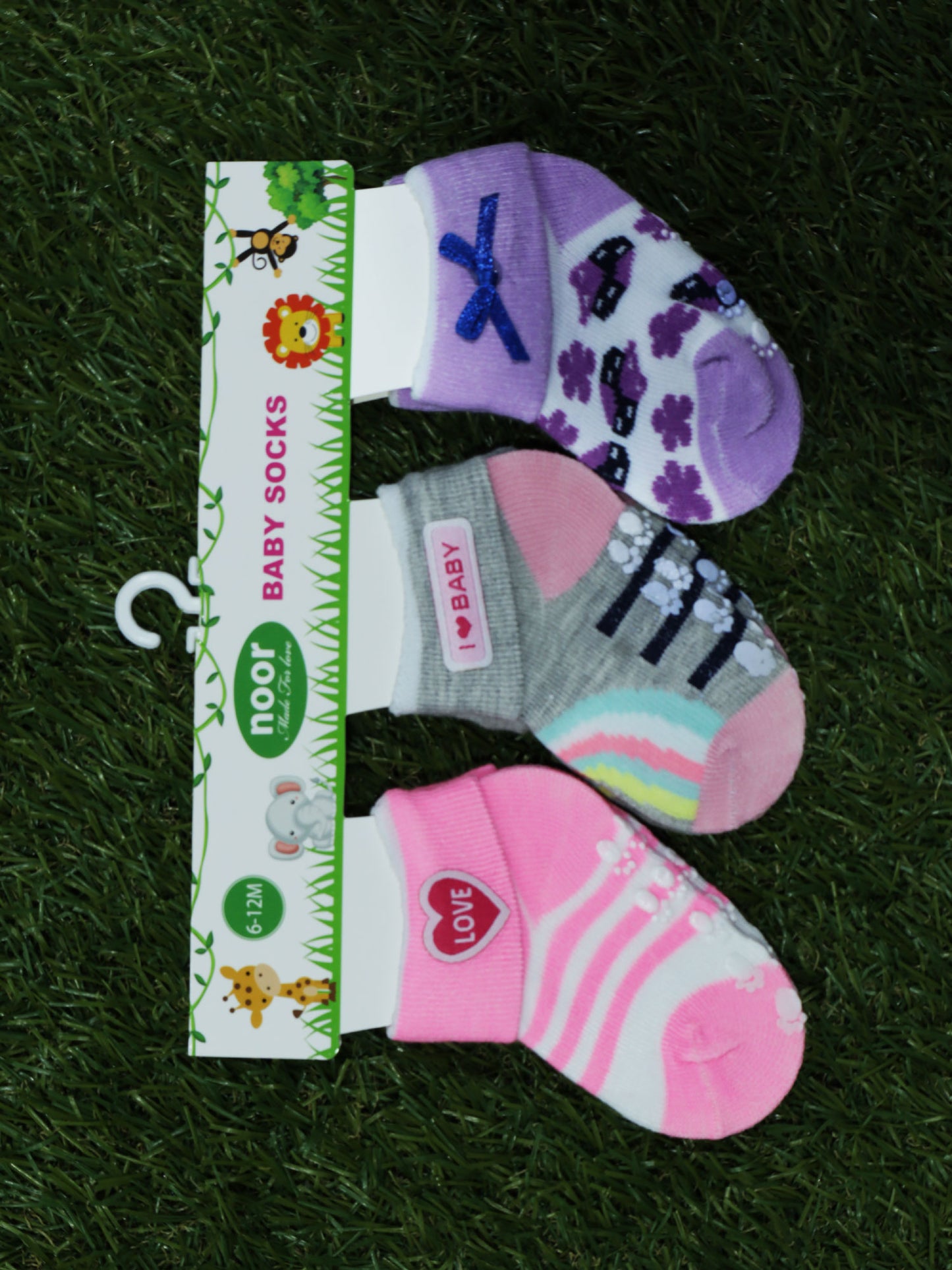 Set 3 pares de medias para bebés (anti resbalantes) -PHX160