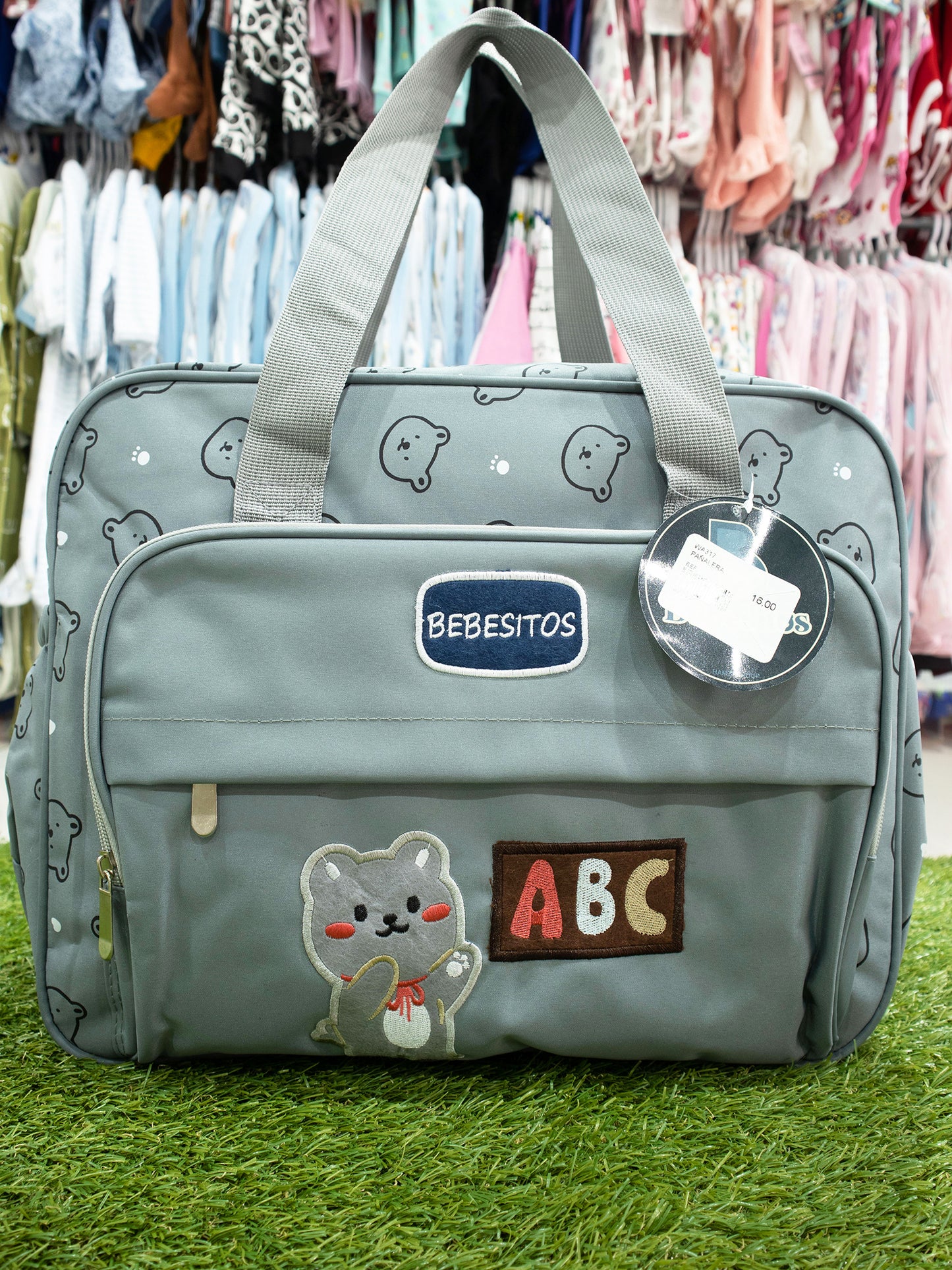 Pañalera con estampado de caras de ositos - WA317