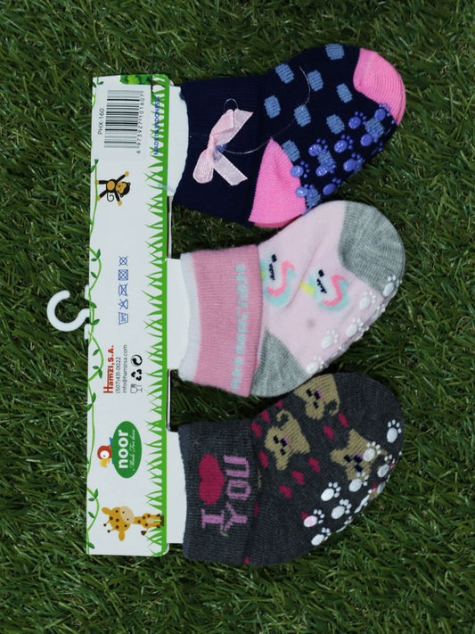 Set 3 pares de medias para bebés (anti resbalantes) -PHX160