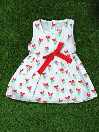 Vestido de rosas con lazo - 2540