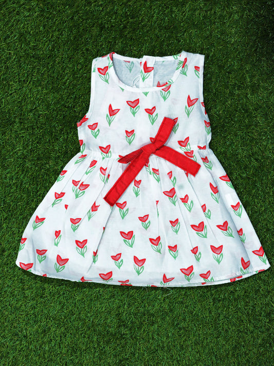 Vestido de rosas con lazo - 2540