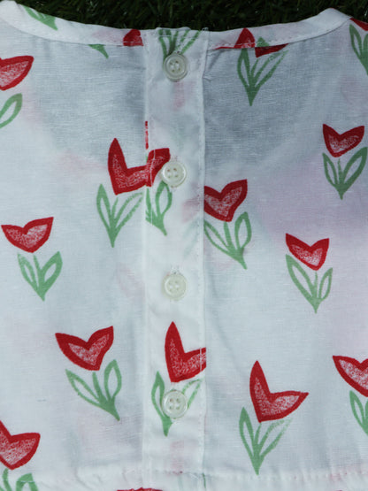 Vestido de rosas con lazo - 2540