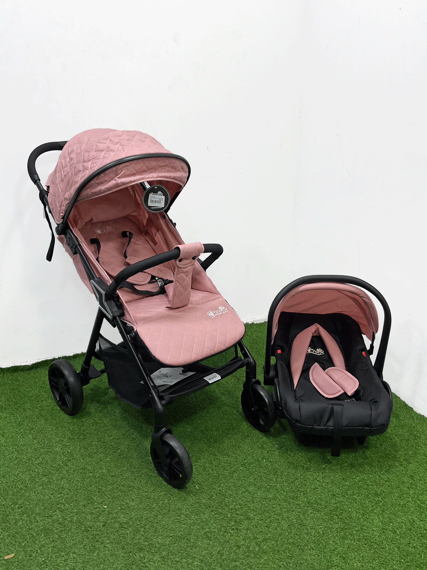 COCHE CON PORTA BEBE - 300DPINK