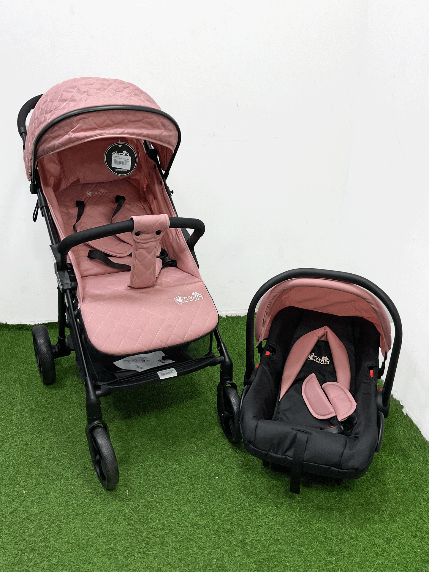 COCHE CON PORTA BEBE - 300DPINK