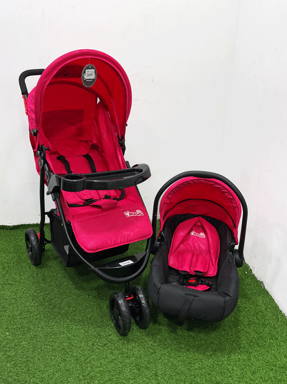 COCHE CON PORTA BEBE - HZ006PINK