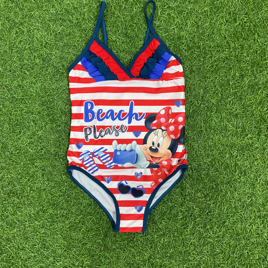 Traje de baño rojo con azul temática de minnie - D6MI164D