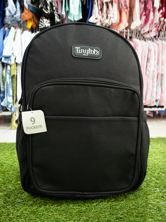 Pañalera unisex tipo morral negra - DB30620